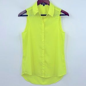 NWT…Express Womens Size S Neon Yellow sleeveless shirt